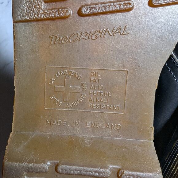 Vtg 1990s Dr. Martens Made in England 1461 Black Leather 3 Eye Oxfords UK 4 US 6 - Picture 7 of 9